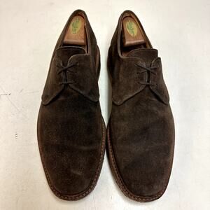 VGUC Crockett & Jones Brown Suede Plain Toe Derby Bench Made in England 10.5 D